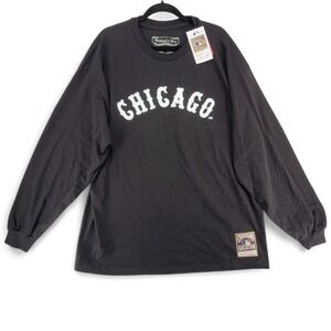 Mitchell‎ Ness Mens XXL Shirt Cotton Black White Sox Streetwear Graphic